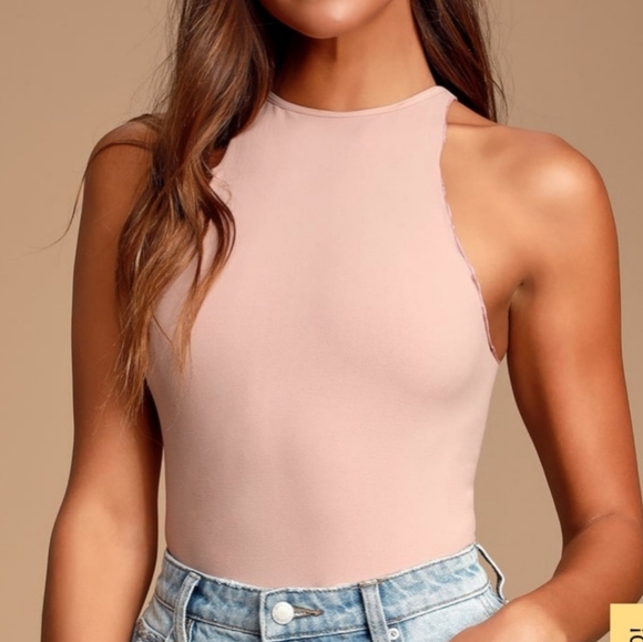 Intimately Free M/L Feels Right pink Nude high neck Bodysuit - Picture 5 of 7